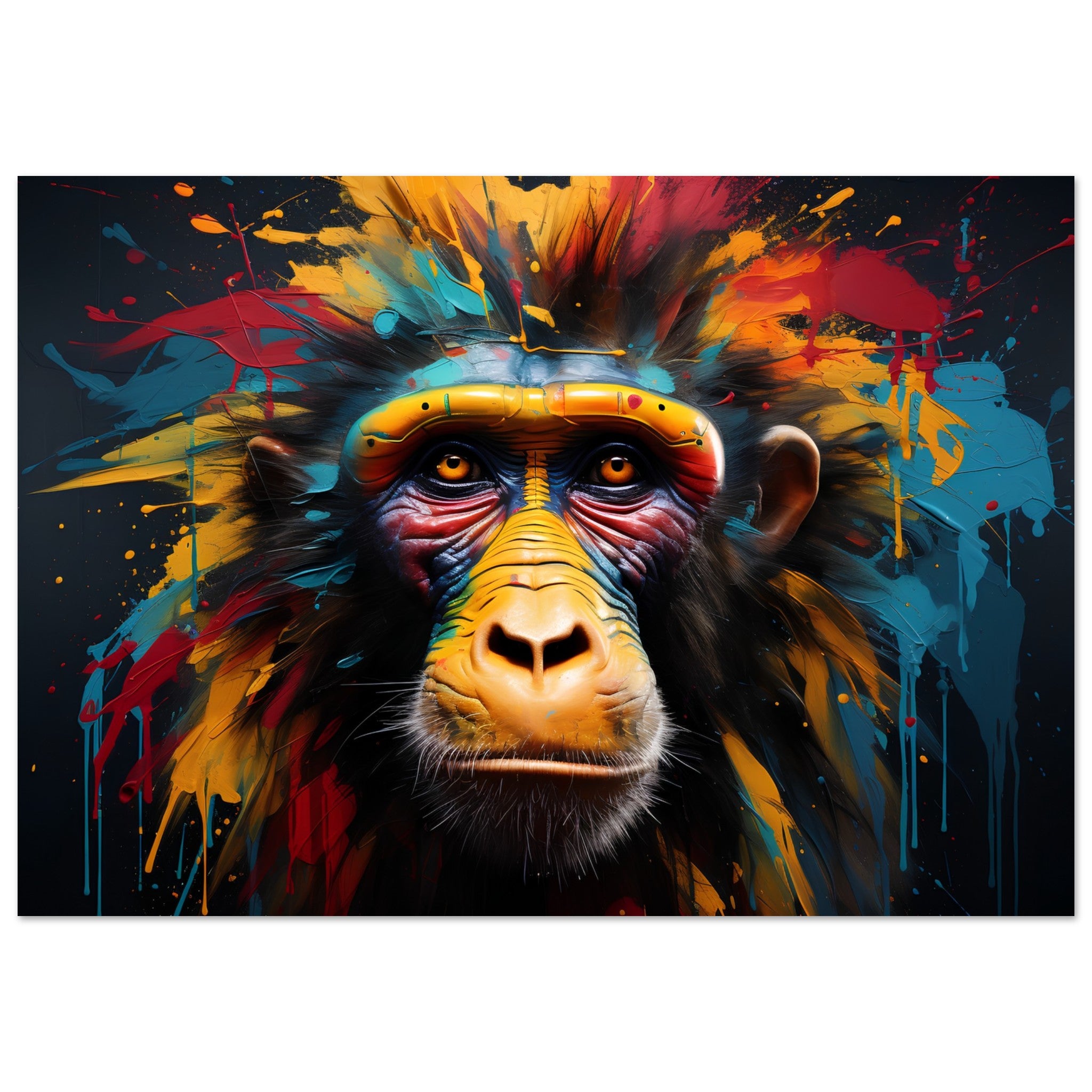 Chimp Chromatics - ready to hang aluminum print : illustration of a ch ...