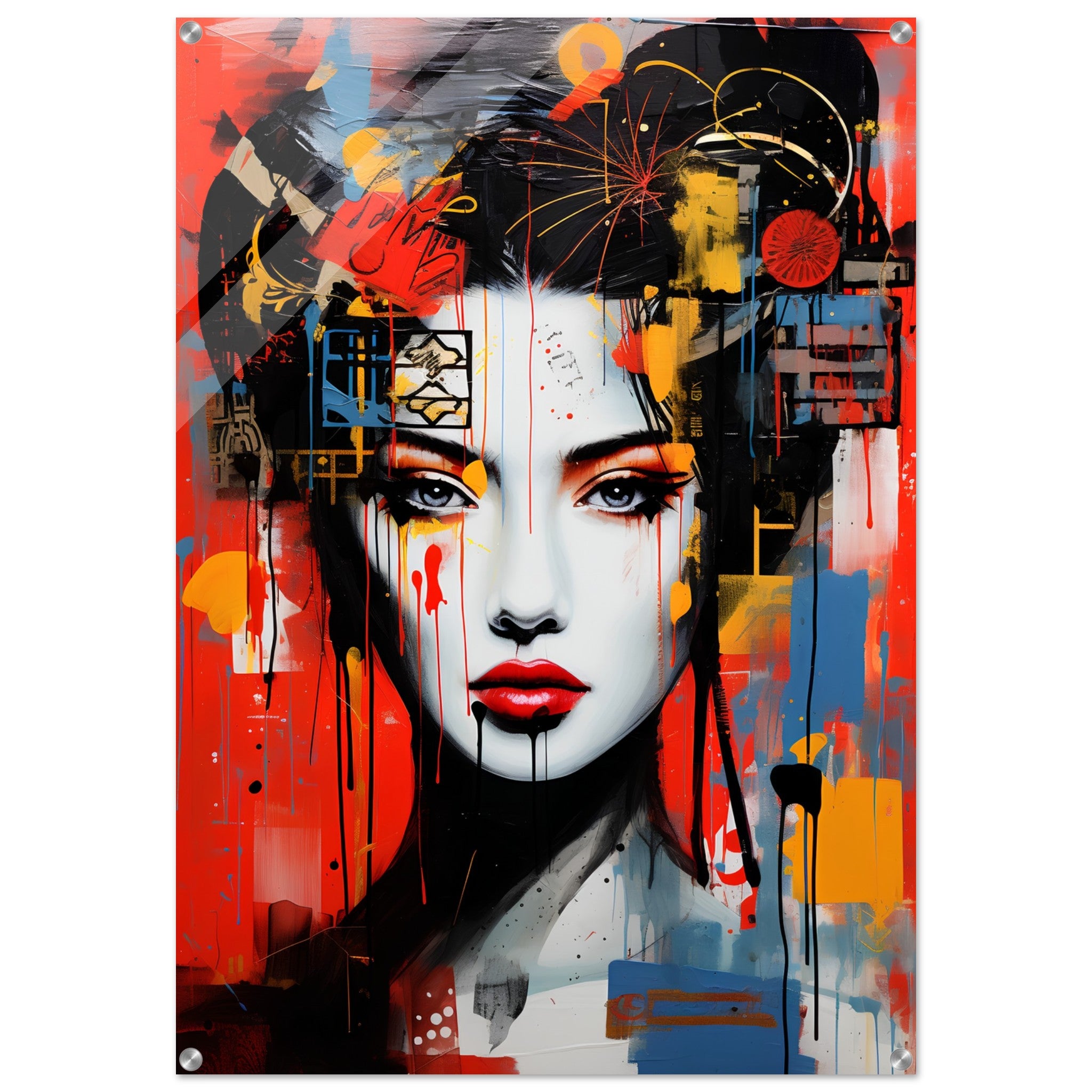 Graffiti Fusion - ready to hang acrylic print : geisha portrait in Gra ...
