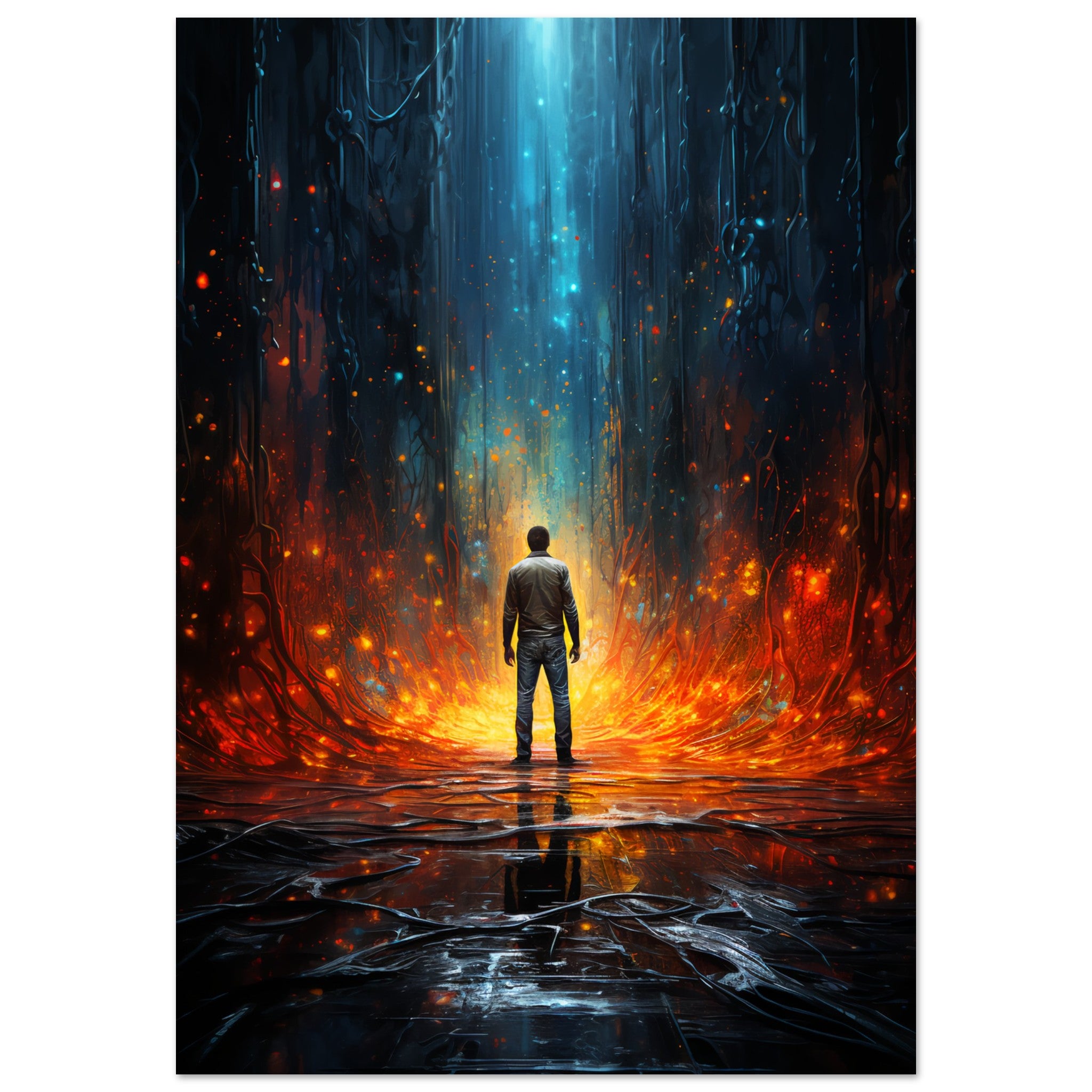 Inferno's Embrace - ready to hang foam print : abstract painting of ma ...