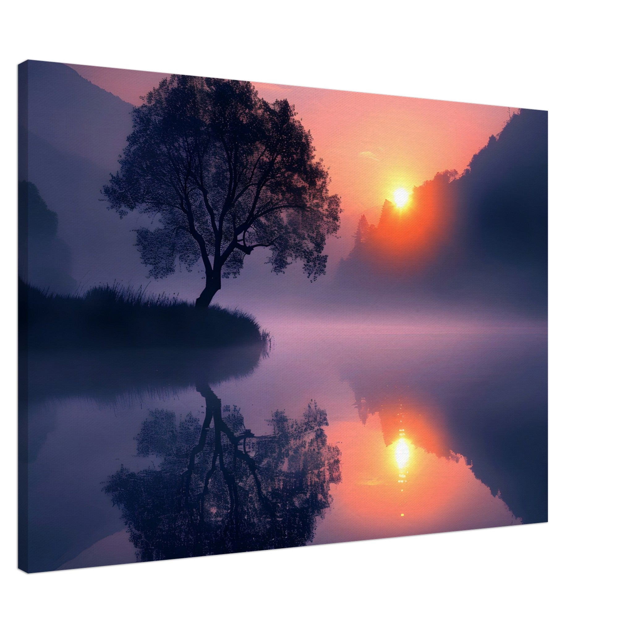 Captivating Sunrise - ready to hang canvas print : sun rises over a tr ...